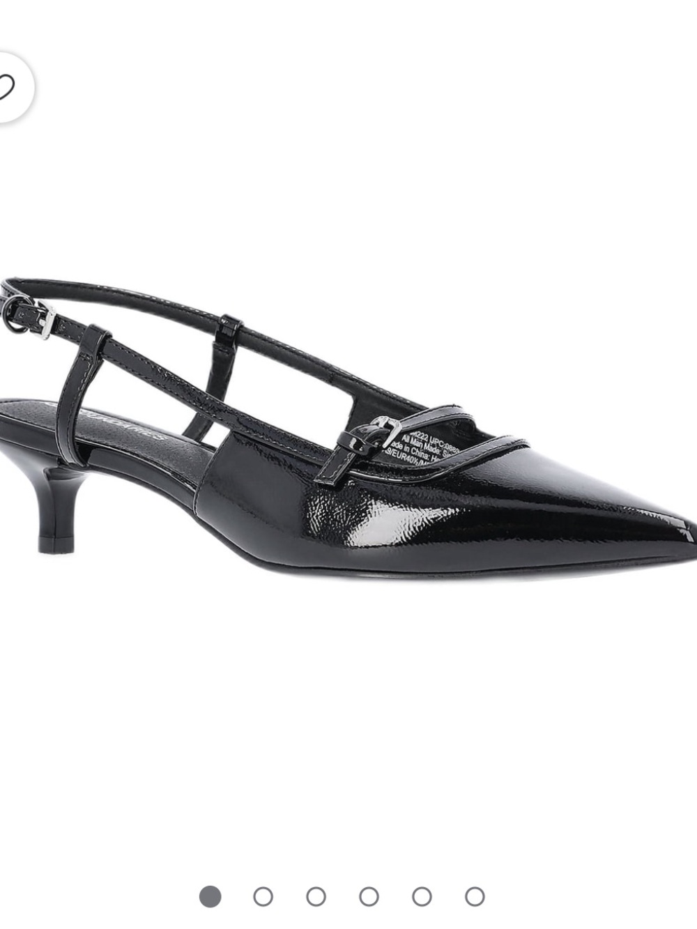 NWT No Boundaries Black Pointed Toe Slingback Kitten Heels Buckle Women 11